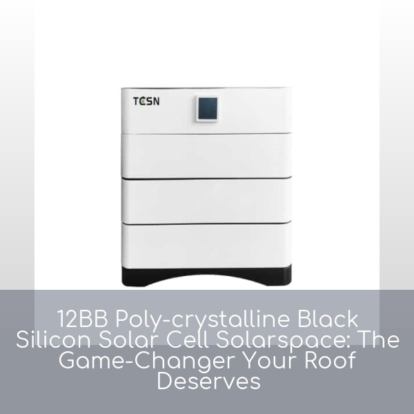 12BB Poly-crystalline Black Silicon Solar Cell Solarspace: The Game-Changer Your Roof Deserves