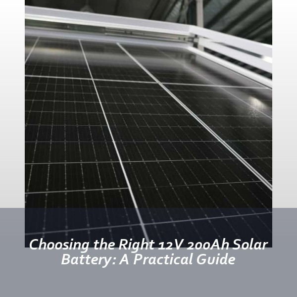 Choosing the Right 12V 200Ah Solar Battery: A Practical Guide