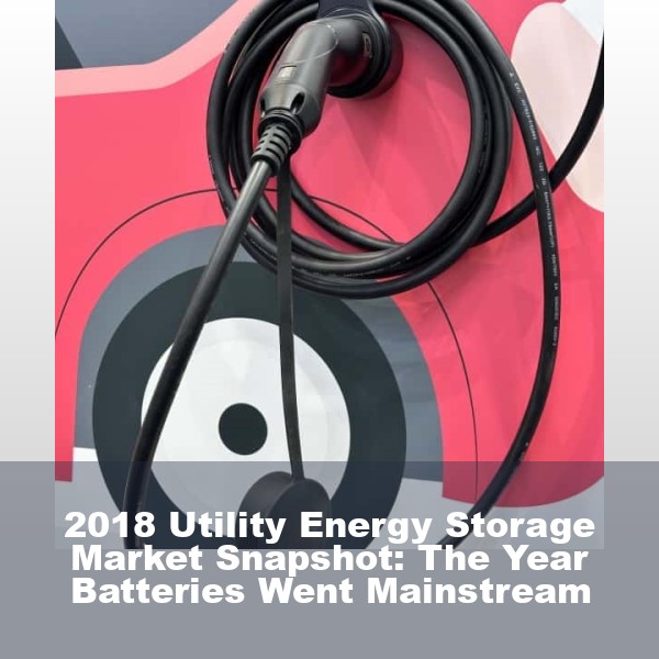 2018 Utility Energy Storage Market Snapshot: The Year Batteries Went Mainstream