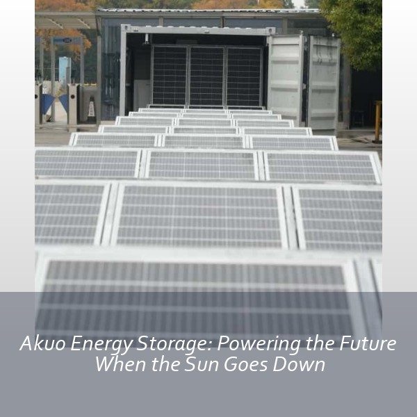 Akuo Energy Storage: Powering the Future When the Sun Goes Down
