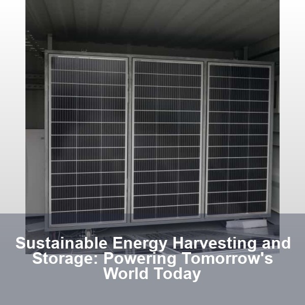 Sustainable Energy Harvesting and Storage: Powering Tomorrow's World Today