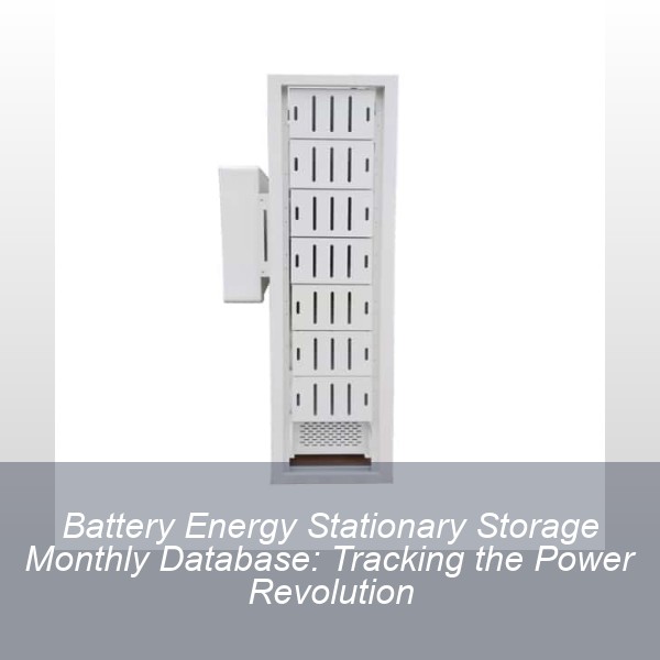 Battery Energy Stationary Storage Monthly Database: Tracking the Power Revolution