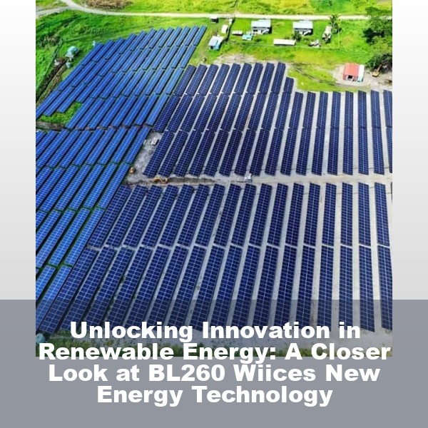 Unlocking Innovation in Renewable Energy: A Closer Look at BL260 Wiices New Energy Technology