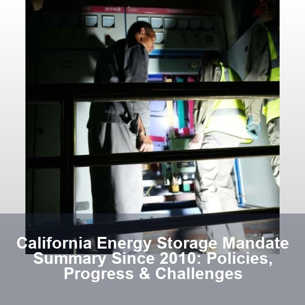 California Energy Storage Mandate Summary Since 2010: Policies, Progress & Challenges