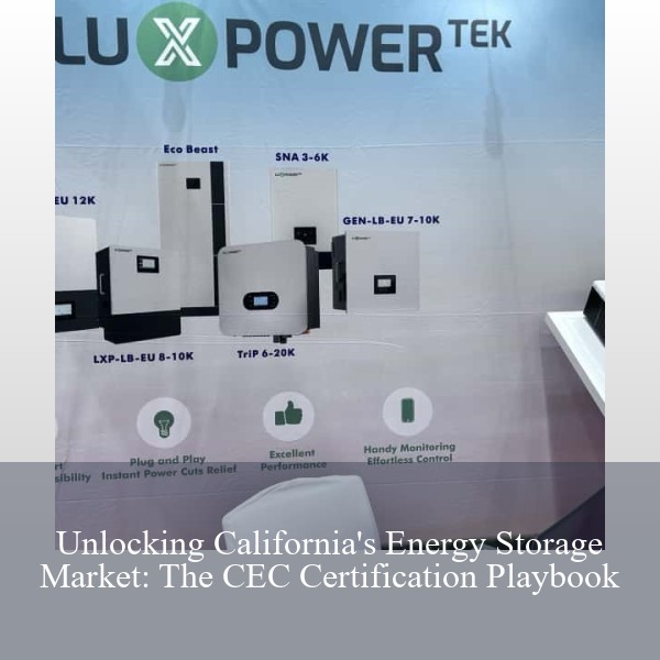 Unlocking California's Energy Storage Market: The CEC Certification Playbook