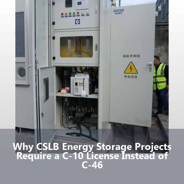 Why CSLB Energy Storage Projects Require a C-10 License Instead of C-46