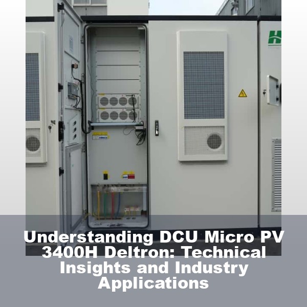 Understanding DCU Micro PV 3400H Deltron: Technical Insights and Industry Applications