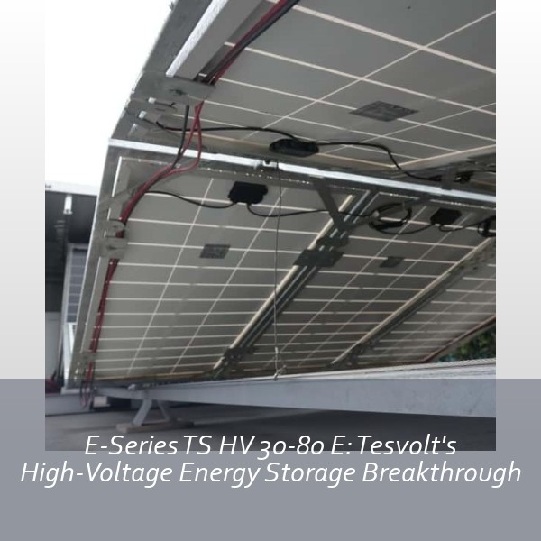 E-Series TS HV 30-80 E: Tesvolt's High-Voltage Energy Storage Breakthrough