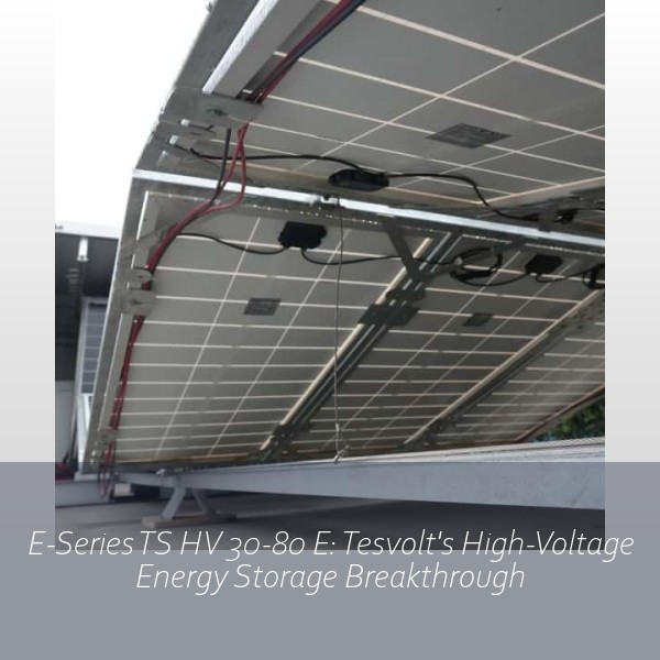 E-Series TS HV 30-80 E: Tesvolt's High-Voltage Energy Storage Breakthrough