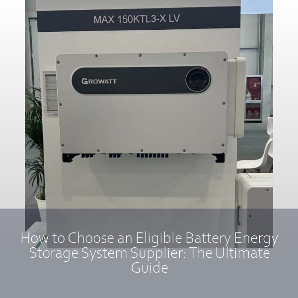 How to Choose an Eligible Battery Energy Storage System Supplier: The Ultimate Guide