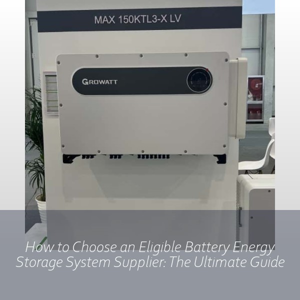 How to Choose an Eligible Battery Energy Storage System Supplier: The Ultimate Guide
