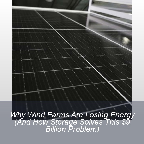 Why Wind Farms Are Losing Energy (And How Storage Solves This $9 Billion Problem)