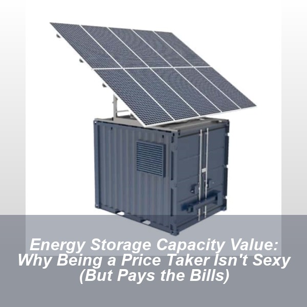 Energy Storage Capacity Value: Why Being a Price Taker Isn't Sexy (But Pays the Bills)