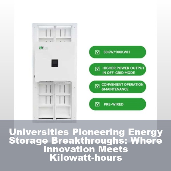 Universities Pioneering Energy Storage Breakthroughs: Where Innovation Meets Kilowatt-hours