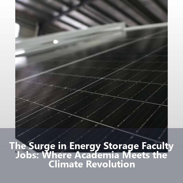 The Surge in Energy Storage Faculty Jobs: Where Academia Meets the Climate Revolution