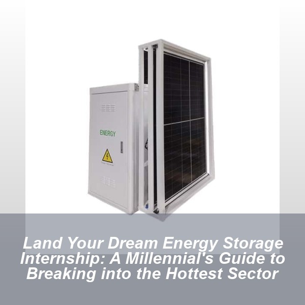 Land Your Dream Energy Storage Internship: A Millennial's Guide to Breaking into the Hottest Sector