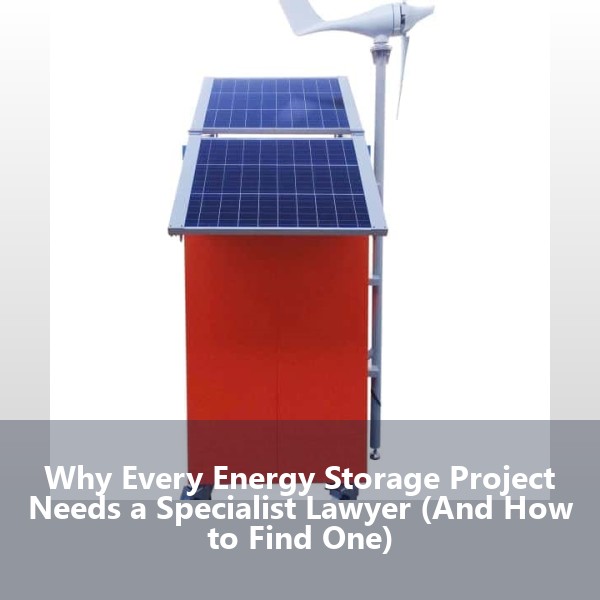 Why Every Energy Storage Project Needs a Specialist Lawyer (And How to Find One)