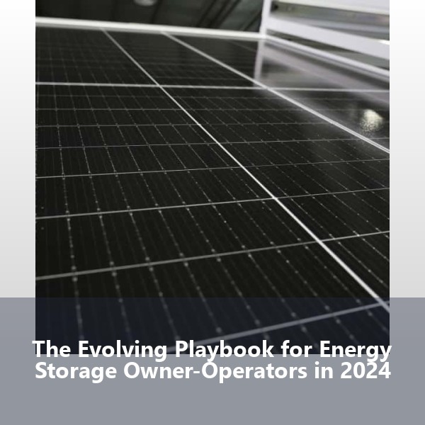 The Evolving Playbook for Energy Storage Owner-Operators in 2024