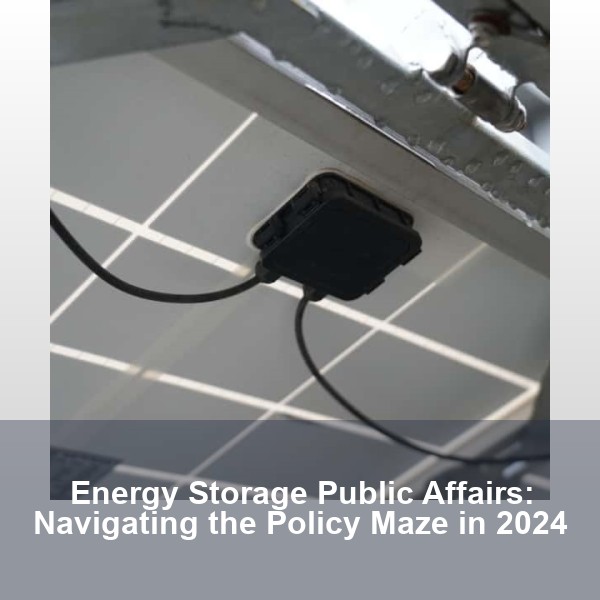 Energy Storage Public Affairs: Navigating the Policy Maze in 2024