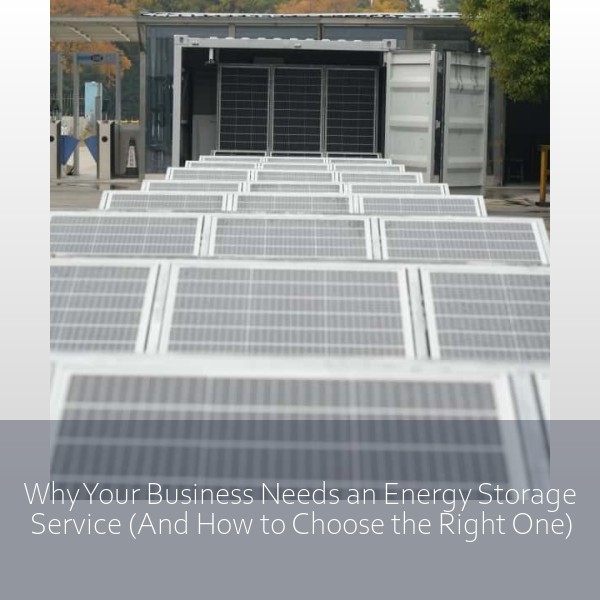 Why Your Business Needs an Energy Storage Service (And How to Choose the Right One)