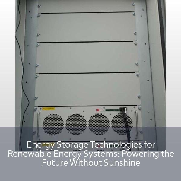 Energy Storage Technologies for Renewable Energy Systems: Powering the Future Without Sunshine