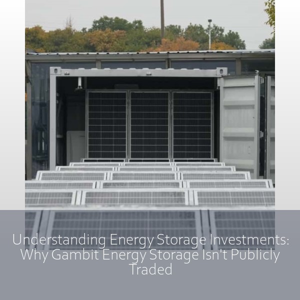 Understanding Energy Storage Investments: Why Gambit Energy Storage Isn't Publicly Traded