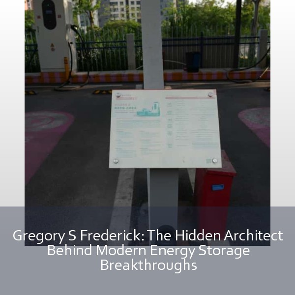 Gregory S Frederick: The Hidden Architect Behind Modern Energy Storage Breakthroughs