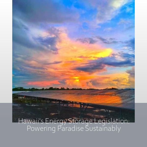 Hawaii's Energy Storage Legislation: Powering Paradise Sustainably