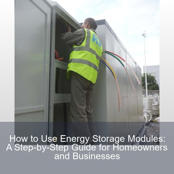 How to Use Energy Storage Modules: A Step-by-Step Guide for Homeowners and Businesses