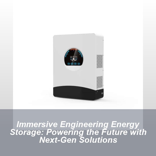 Immersive Engineering Energy Storage: Powering the Future with Next-Gen Solutions
