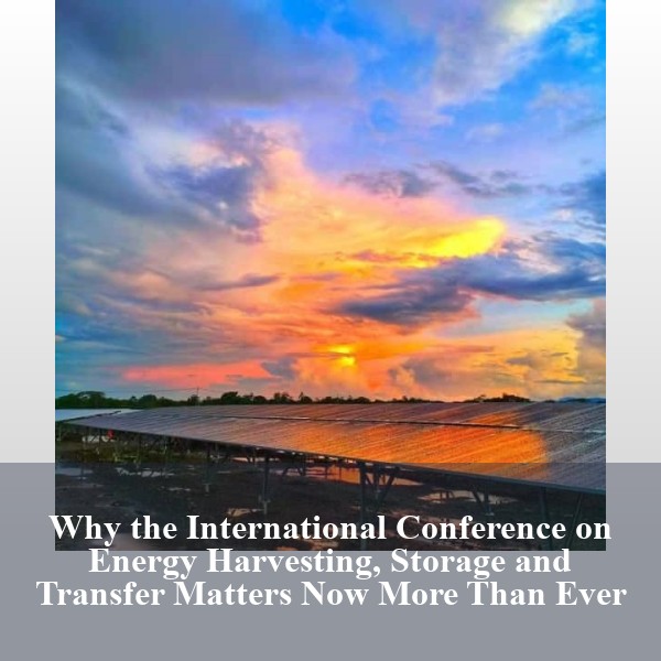 Why the International Conference on Energy Harvesting, Storage and Transfer Matters Now More Than Ever
