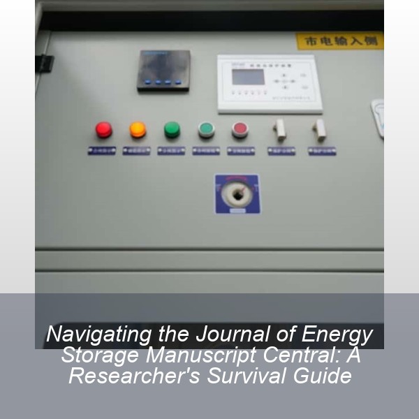 Navigating the Journal of Energy Storage Manuscript Central: A Researcher's Survival Guide