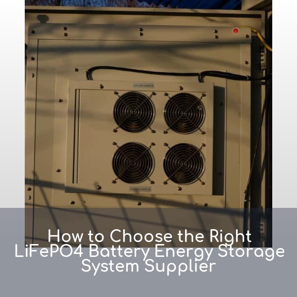 How to Choose the Right LiFePO4 Battery Energy Storage System Supplier