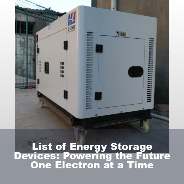 List of Energy Storage Devices: Powering the Future One Electron at a Time