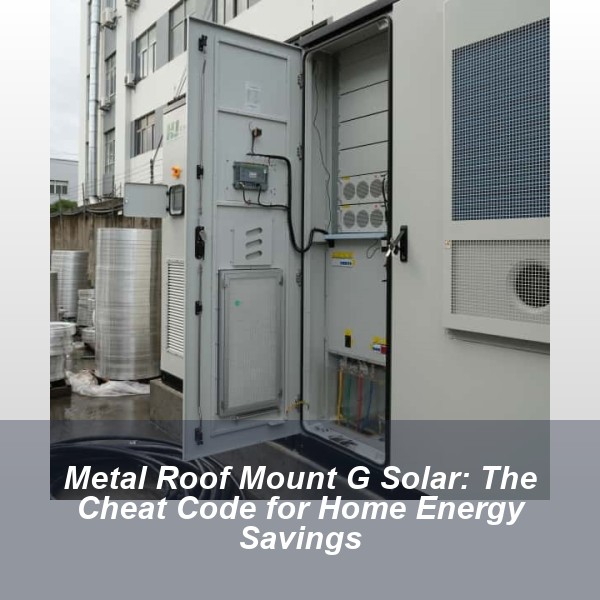 Metal Roof Mount G Solar: The Cheat Code for Home Energy Savings