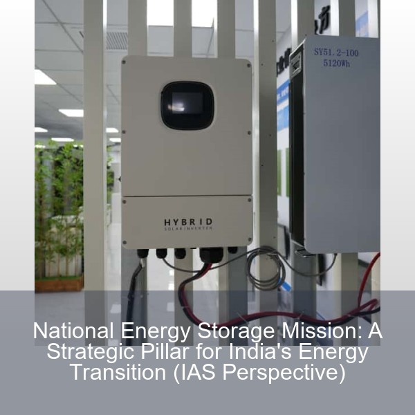 National Energy Storage Mission: A Strategic Pillar for India's Energy Transition (IAS Perspective)