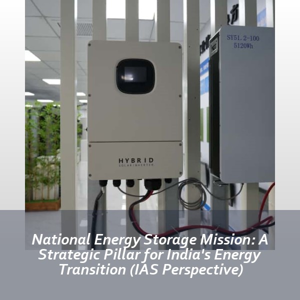 National Energy Storage Mission: A Strategic Pillar for India's Energy Transition (IAS Perspective)
