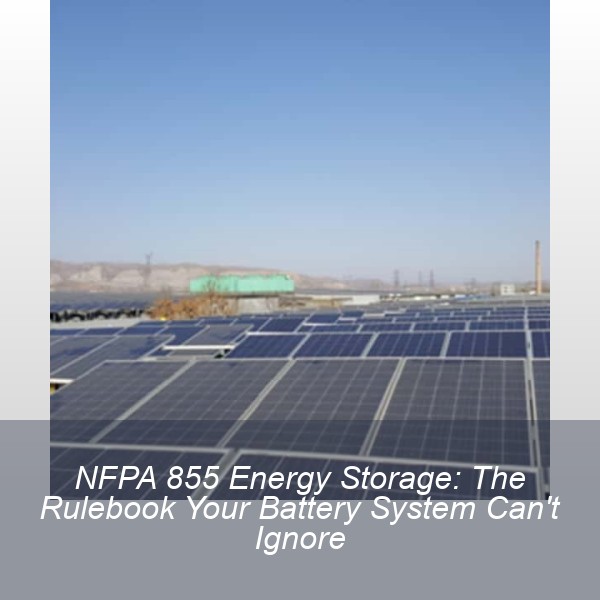 NFPA 855 Energy Storage: The Rulebook Your Battery System Can't Ignore