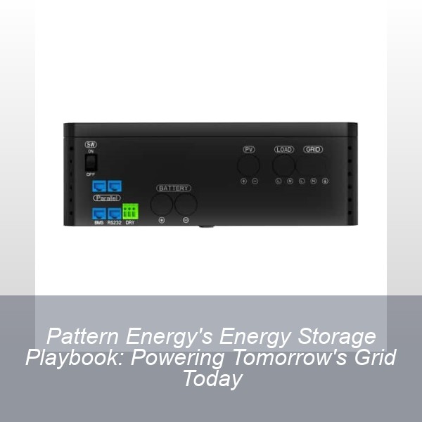 Pattern Energy's Energy Storage Playbook: Powering Tomorrow's Grid Today
