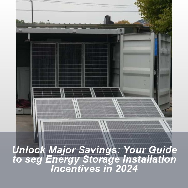 Unlock Major Savings: Your Guide to seg Energy Storage Installation Incentives in 2024