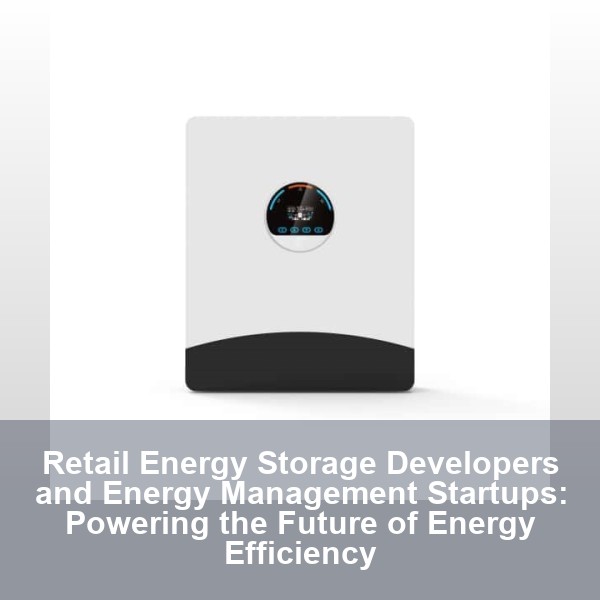 Retail Energy Storage Developers and Energy Management Startups: Powering the Future of Energy Efficiency