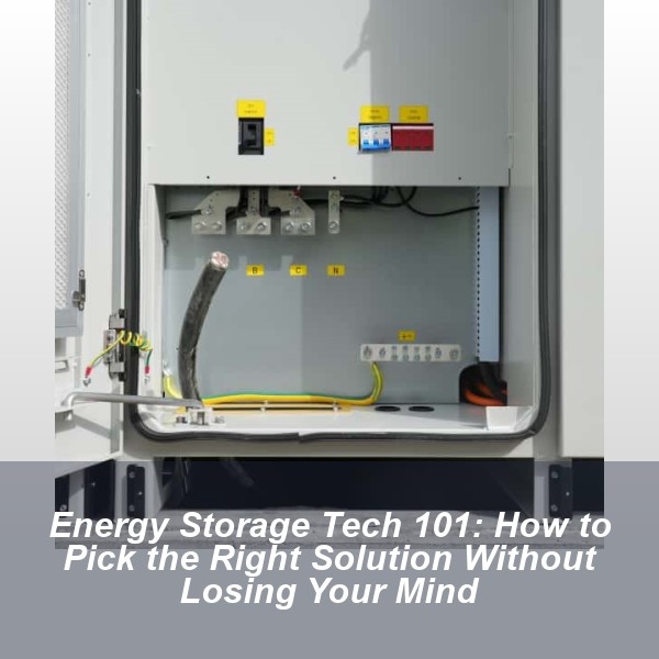 Energy Storage Tech 101: How to Pick the Right Solution Without Losing Your Mind