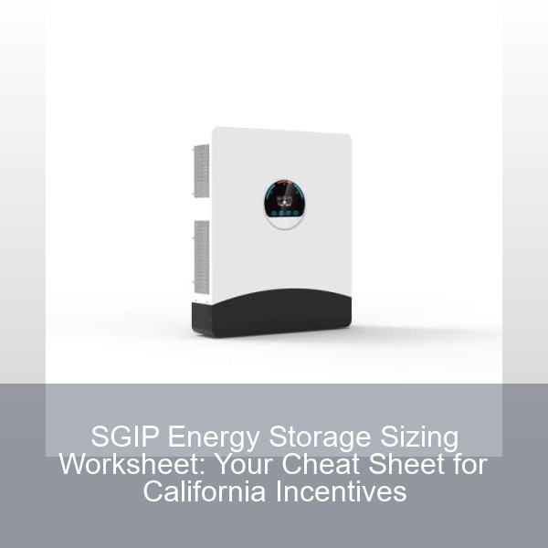 SGIP Energy Storage Sizing Worksheet: Your Cheat Sheet for California Incentives