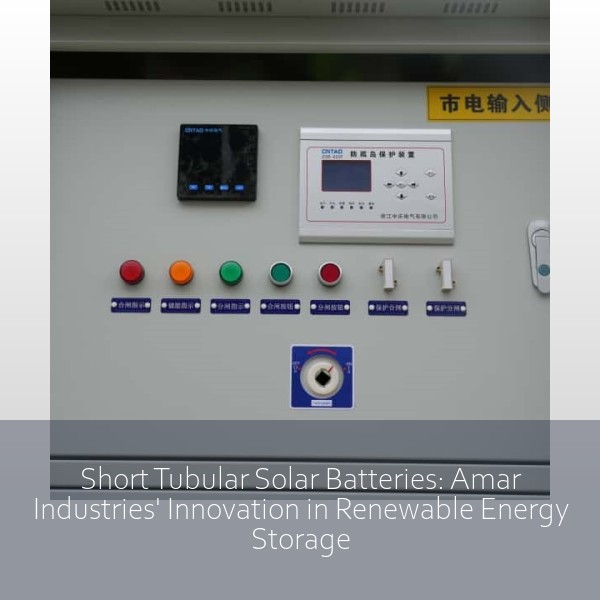Short Tubular Solar Batteries: Amar Industries' Innovation in Renewable Energy Storage