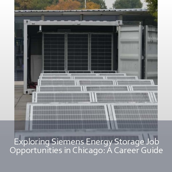 Exploring Siemens Energy Storage Job Opportunities in Chicago: A Career Guide