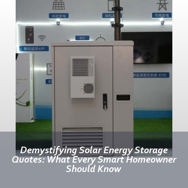Demystifying Solar Energy Storage Quotes: What Every Smart Homeowner Should Know
