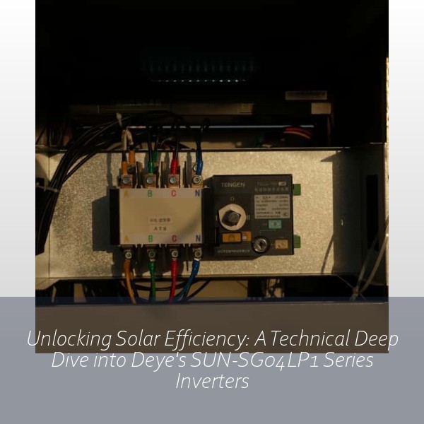 Unlocking Solar Efficiency: A Technical Deep Dive into Deye's SUN-SG04LP1 Series Inverters