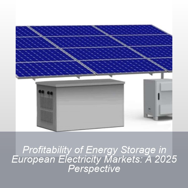 Profitability of Energy Storage in European Electricity Markets: A 2025 Perspective