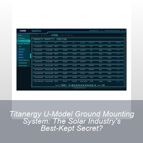 Titanergy U-Model Ground Mounting System: The Solar Industry's Best-Kept Secret?